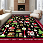 Charming Village Holiday Homes and Trees Rug