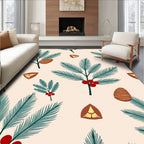 Winter Pine Cone Berry Branch Rug