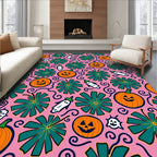 Whimsical Jack O Lantern Ghost Garden Rug