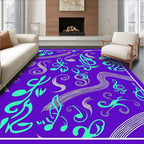 Vibrant Purple Treble Clef Flow Rug