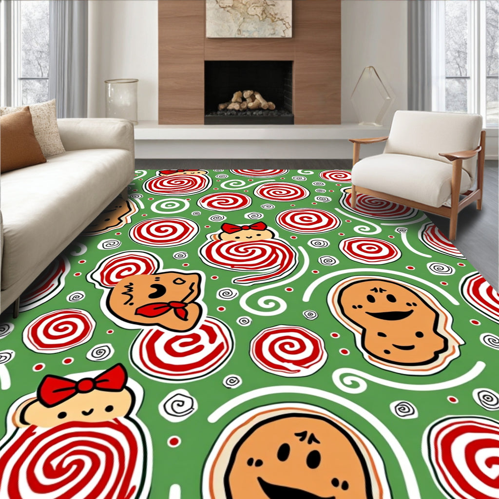 Christmas Gingerbread Candy Sweet Fun Rug