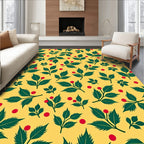 Yellow Red Green Leafy Branch Rug