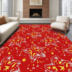 Crimson Starburst Splash Rug