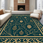 Golden Strawberry Botanical Vine Rug