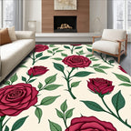 Crimson Rose Botanical Garland Rug