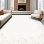 Ornate Cream Mandala Outline Rug