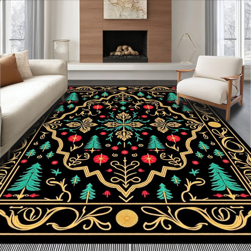 Black Forest Tree Floral Medallion Rug