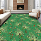 Emerald Green Leafy Branch Bounty Rug