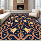 Golden Bells with Red Accents Swirl Rug
