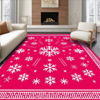 Pink Snowflake Winter Wonderland Scatters Rug