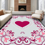 Crimson Heart Floral Lace Border Rug