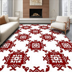 Classic Red Starburst Repeat Rug