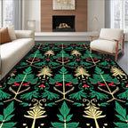 Festive Green Red Pine Forest Rug