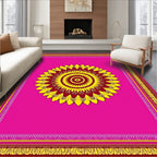 Vibrant Fuchsia Sunflower Mandala Rug