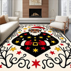 Retro Santa Claus Red Star Rug