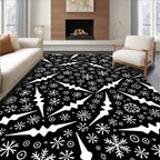 Winter White Snowflake Icicle Collage Rug