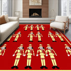 Red Yellow Nutcracker Soldiers Repeat Rug