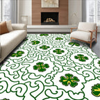 Green Clover Meadow Swirl Rug