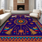 Mystical Crimson and Teal Brooms Rug