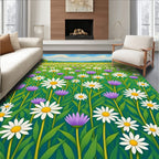 Vibrant Daisy Field Meadow Rug