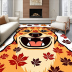 Golden Dog Autumn Leaves Rug