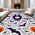 Spooky Halloween Castle Bats and Pumpkins Rug
