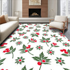 Red Berry Festive Sprig Collage Rug