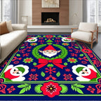 Whimsical Blue Gnome Christmas Rug