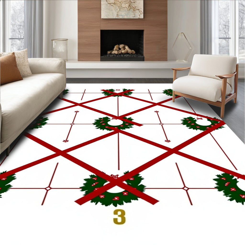 Christmas Green Wreath Lattice Rug