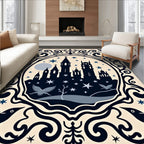 Dark Castle Under Starry Sky Rug