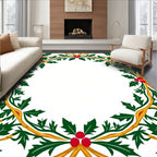 Green Holly Berry Garland Accent Rug