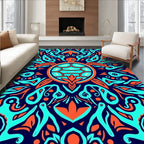 Bold Turtle Tribal Mandala Rug