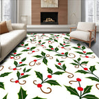 Festive Holly Berry Twig Garland Rug