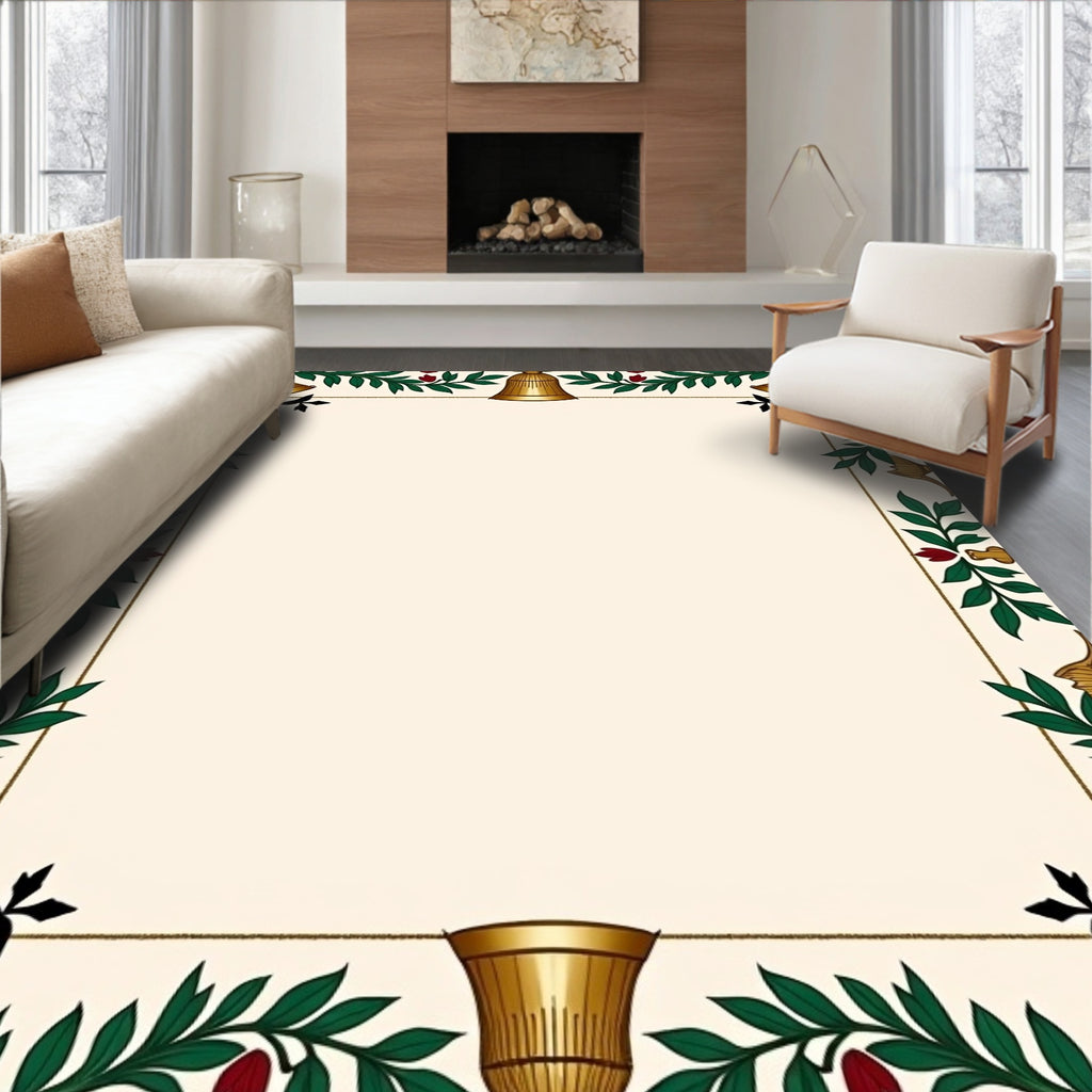 Golden Bell Garland Border Rug