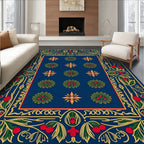 Royal Blue Garden Medallion Rug