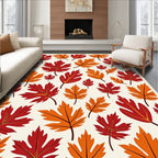 Crimson and Amber Falling Leaves Rug