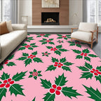 Pink Holly Berry Garden Rug