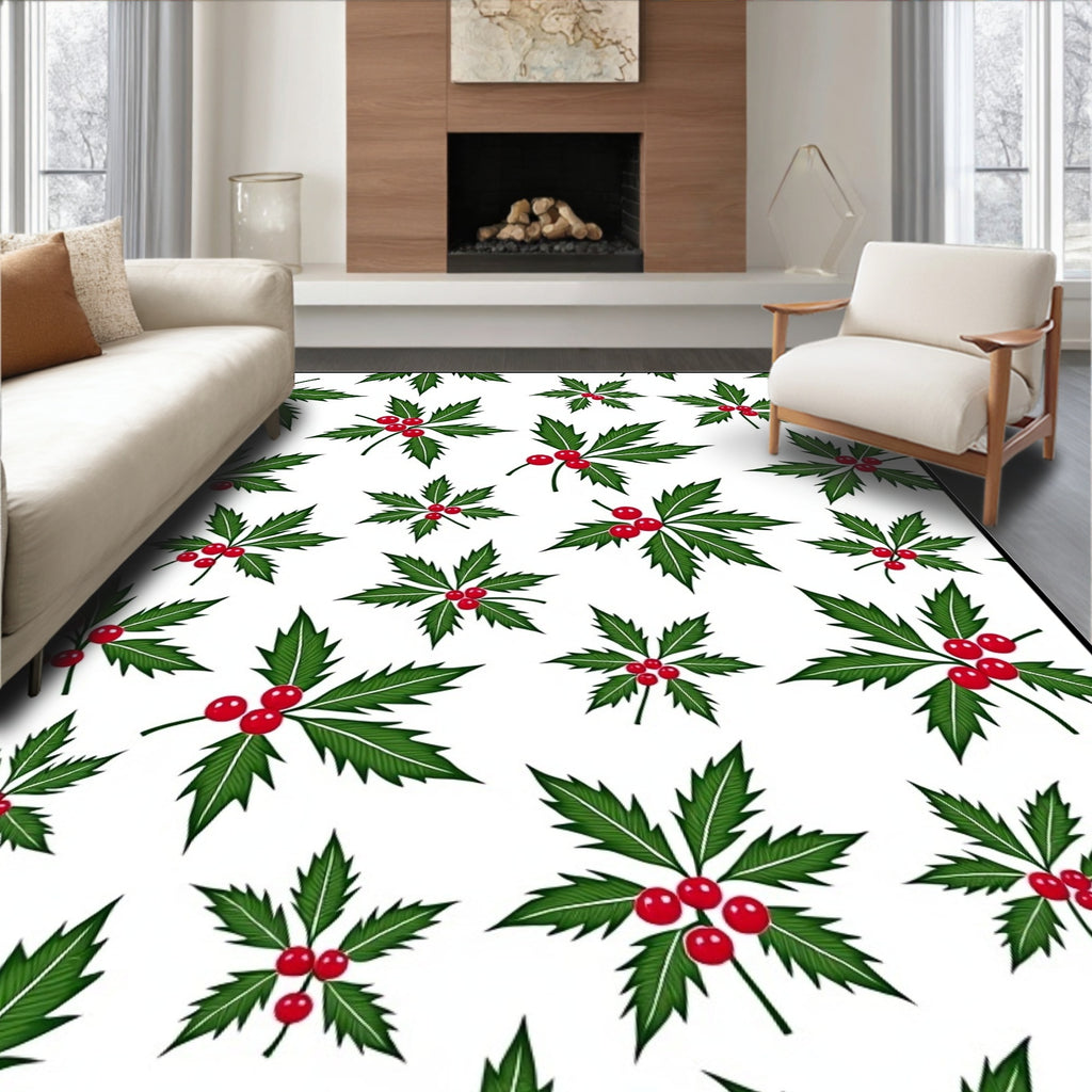 Green Holly Berry All Over Rug