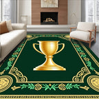 Golden Trophy Laurel Wreath Border Rug
