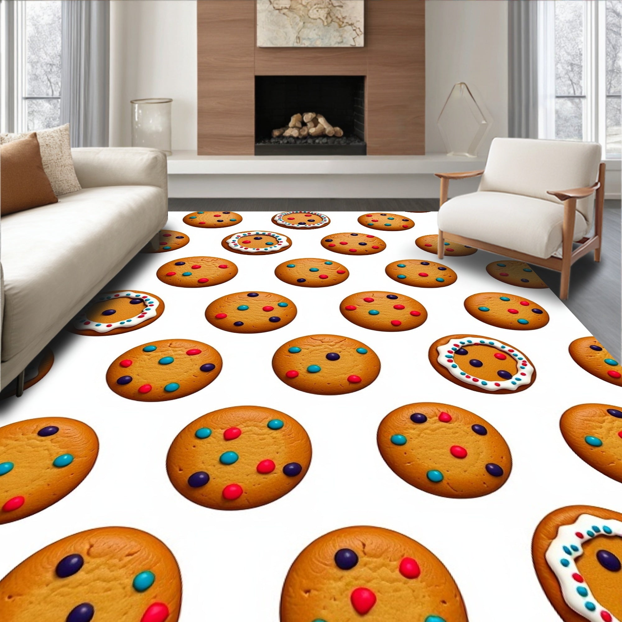 Brown Sugar Cookie Medley Colorful Dots Rug