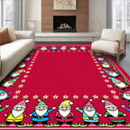 Festive Gnome Border Christmas Rug