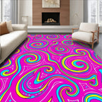 Hot Pink Swirls and Triangles Rug