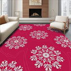 Crimson Snowflake Medallion Repeats Rug