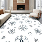 Winter White Blue Snowflakes Rug