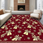 Crimson Bells Snowflakes Ensemble Rug