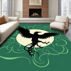 Mystic Black Griffin Moon Swirls Rug