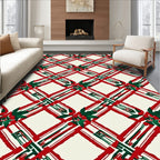 Crimson Green Plaid Lattice Rug