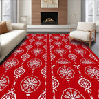 Crimson White Floral Medallions Rug