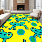 Yellow Green Frog Jam Session Rug