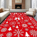 Festive Red White Holiday Icon Mix Rug